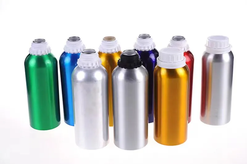 Botella de aluminio para pesticidas/productos químicos/cosméticos/aceite esencial/pegamento botella de aluminio