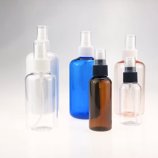 100ml 120ml 200ml 250ml Spray de plástico vacío Pet Airless Loción Cosmética Perfume/Champú/ Desinfectante de manos /Gotero de aceite para el cabello Botella de embalaje redonda con bomba de espuma