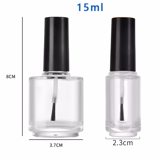 5ml 10ml 15ml embotellado de esmalte de uñas de fondo grueso por separado con cepillo botella de pegamento de aceite de uñas botella de mezcla cuadrada de aceite de uñas con cepillo